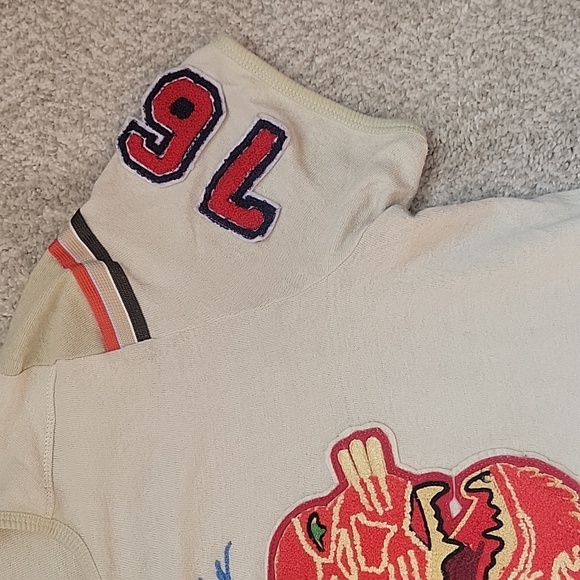 FREE PEOPLE We The Free Easy Rider Easy Tiger Varsity Jersey Tee Size Large - Picture 4 of 9